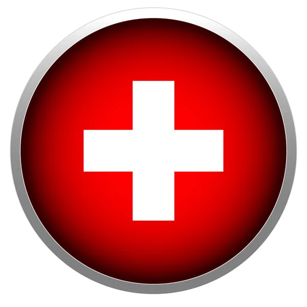 赤の十字アイコン — ストック写真