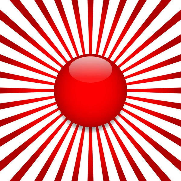 红色球与射线艺术栅格插图 — 图库照片