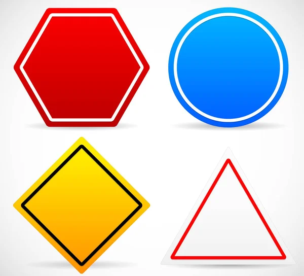 Road Sign Shapes. Circle, Square, Triangle, Hexagon Road Signs. — Stock Photo, Image