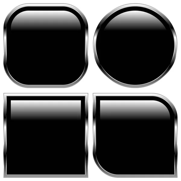 Şık siyah parlak şekiller, parlak düğmeler — Stok fotoğraf