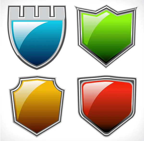 Set Shields White — Stock Photo, Image