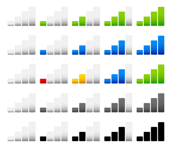 Stylish, modern signal strength indicators