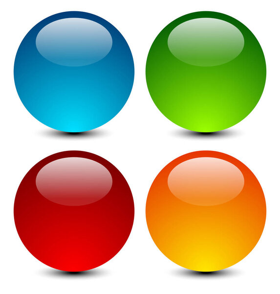 set of colorful balls artistic raster illustration