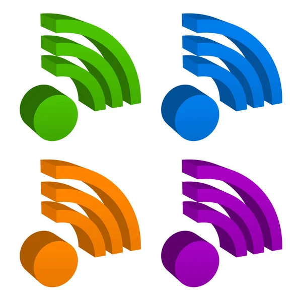 Set Wifi Icons Artistic Raster Illustration — Stock Photo, Image