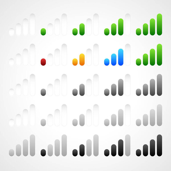 Stylish, modern signal strength indicators