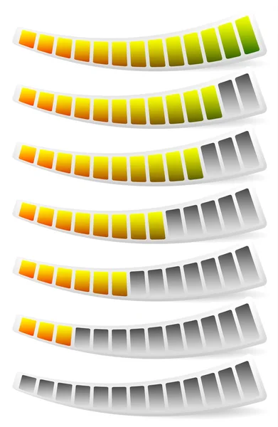 Vooruitgang, laden bars. Horizontale balken voor meting, vergelijkingen — Stockfoto