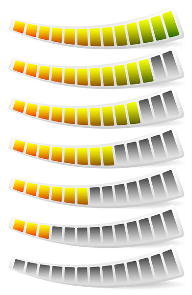 Progress, loading bars. Horizontal bars for measurement, compari