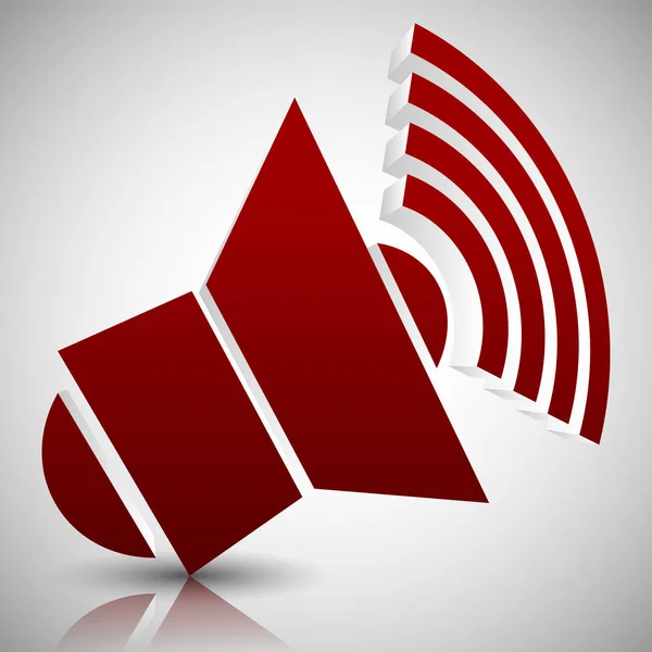 Icône de haut-parleur 3d rouge — Photo
