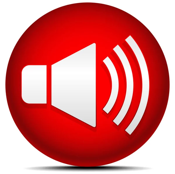 Red Speaker Icon White — Stock Photo, Image