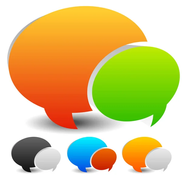 Speech bubble  graphics. Two overlapping speech, talk bubb — Stock Photo, Image