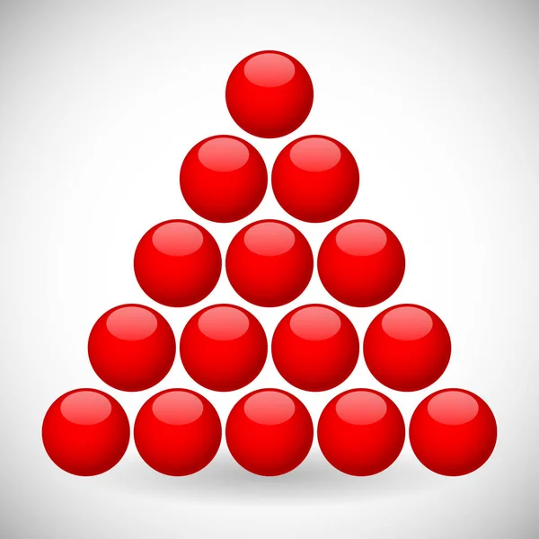Red spheres in triangular formation — Stock Photo, Image