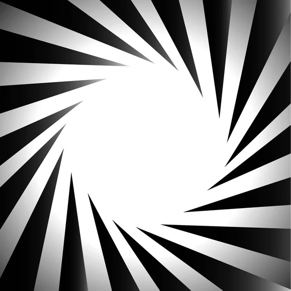 黒と白の抽象的な放射状グラフィック。スパイラル、vort — ストック写真