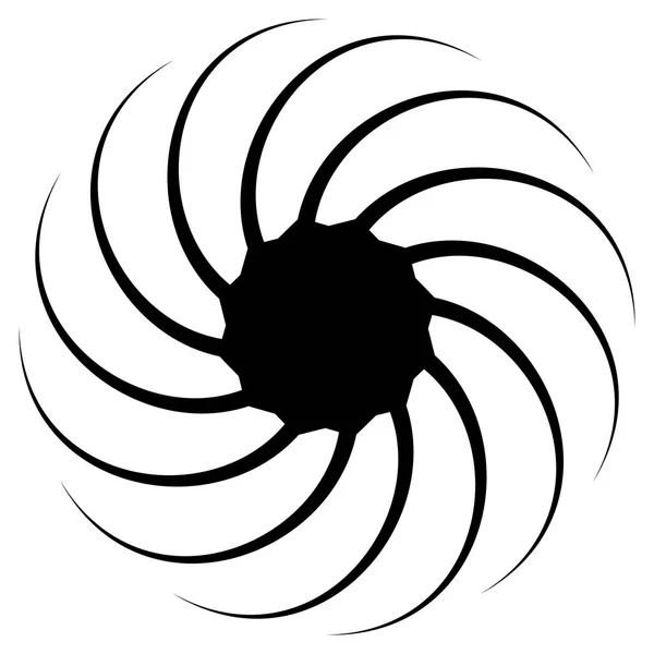 Abstrakte spiralförmige Form, Motiv. . Wirbelnde, geschwungene Radiati — Stockfoto