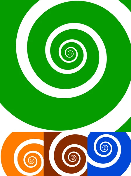 Sfondi a spirale. set di 4 colori. verde, arancione, rosso e blu — Foto Stock