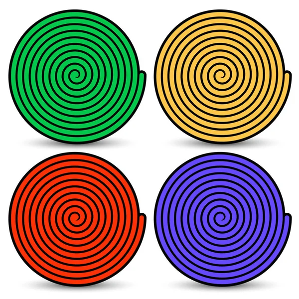 Set of spiral elements — Stock Photo, Image