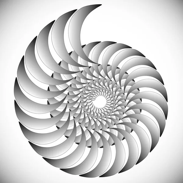 Abstract spinning, twirling graphics with rotating shapes. Spira — Stock Photo, Image