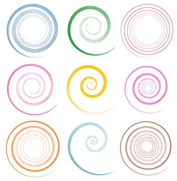 Elementi colorati a spirale con tratti unici — Foto Stock