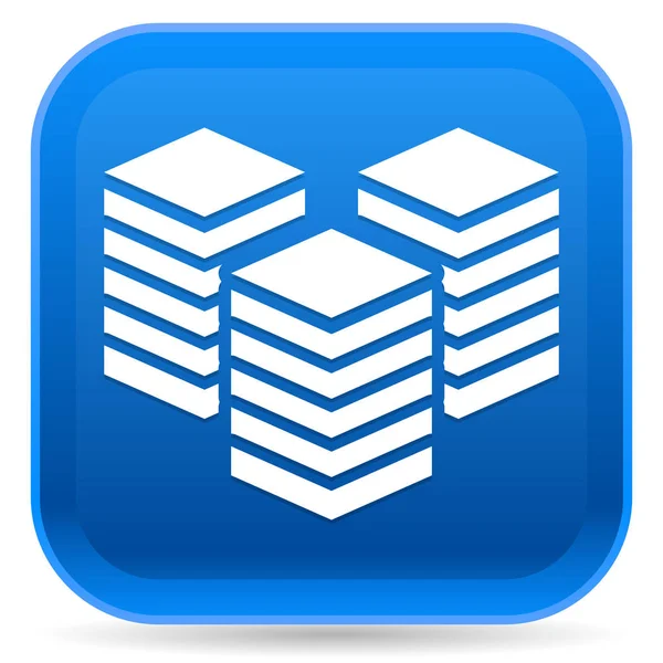 Icon with Layered Tower Symbol for Webhosting, Server, Database — Stock Photo, Image