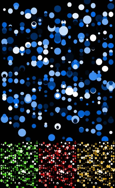 Caindo, círculos aleatórios em azul, verde, vermelho e amarelo — Fotografia de Stock