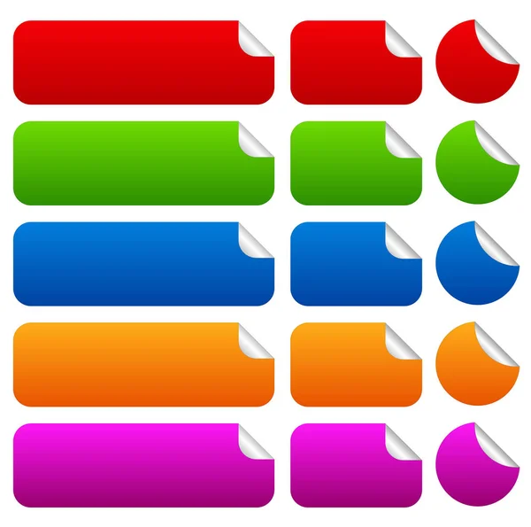 Stickers in verschillende vorm met peel — Stockfoto