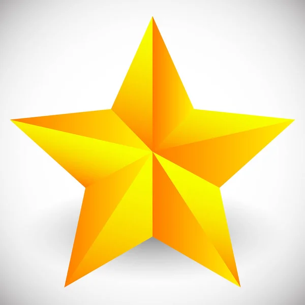 Facetterad stjärna illustration med skugga isolerade — Stockfoto
