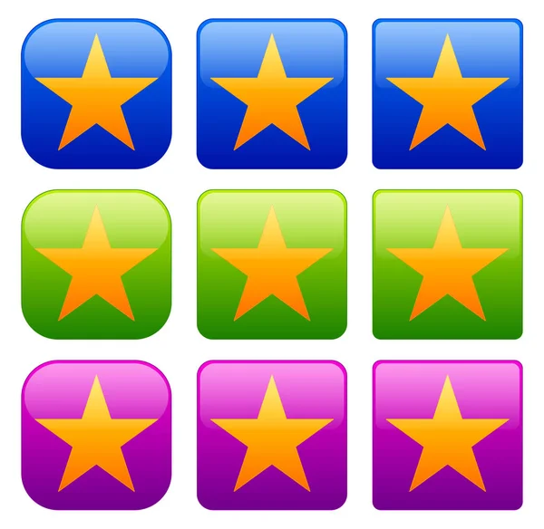 Conjunto de ícones de estrela simples — Fotografia de Stock