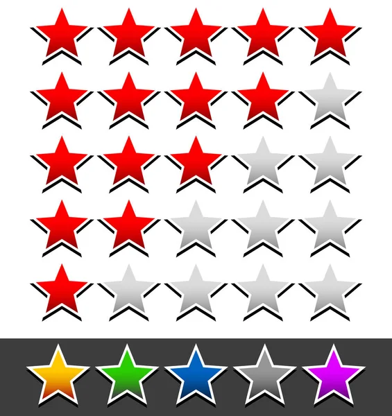 Modèle de classement des étoiles avec 6 étoiles de couleur — Photo