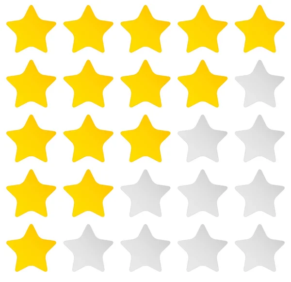 Simple rounded star rating. With outlines makes the stars pop ou — Stock Photo, Image