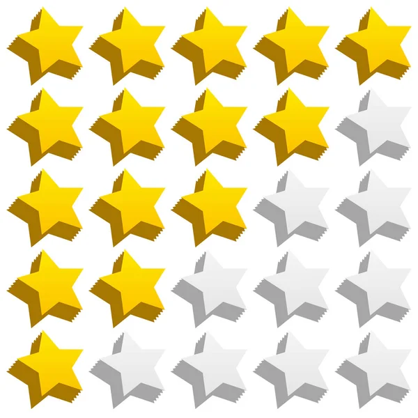 3D rating stars with jaggy effect — Stock Photo, Image