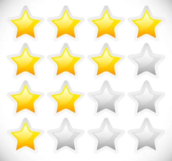 Star Rating Template  with rounded, Bright Stars — Stock Photo, Image