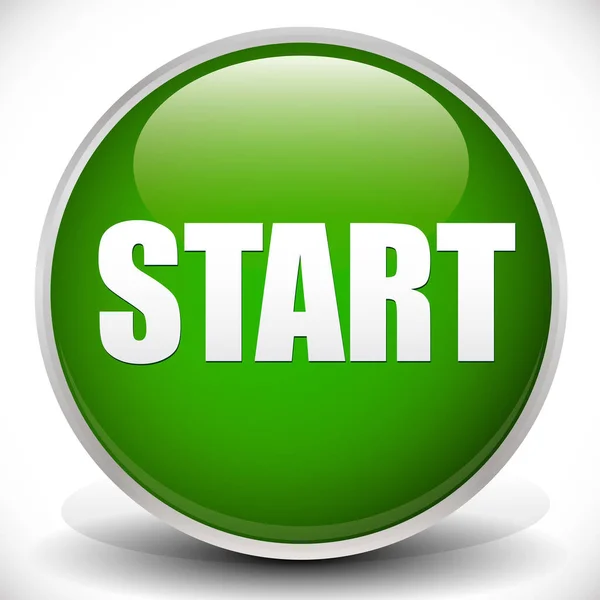 Bouton vert avec mot "START " — Photo