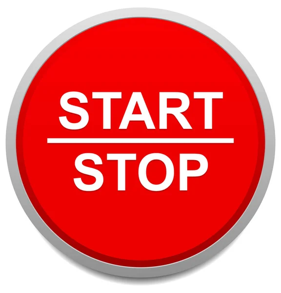 Start Stop Knop Wit — Stockfoto