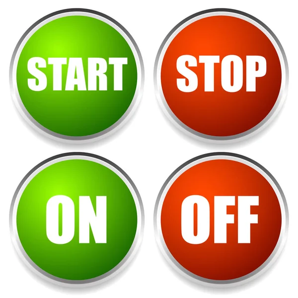 Start / Stop en aan / uit-knoppen — Stockfoto