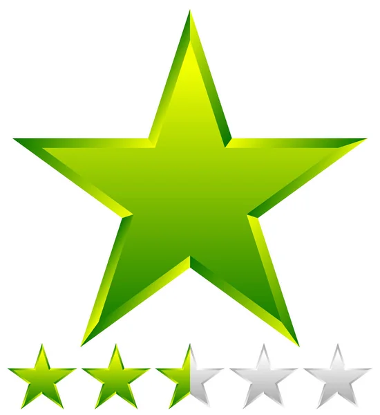 3d beveled star with rating. illustration. — Stock Photo, Image