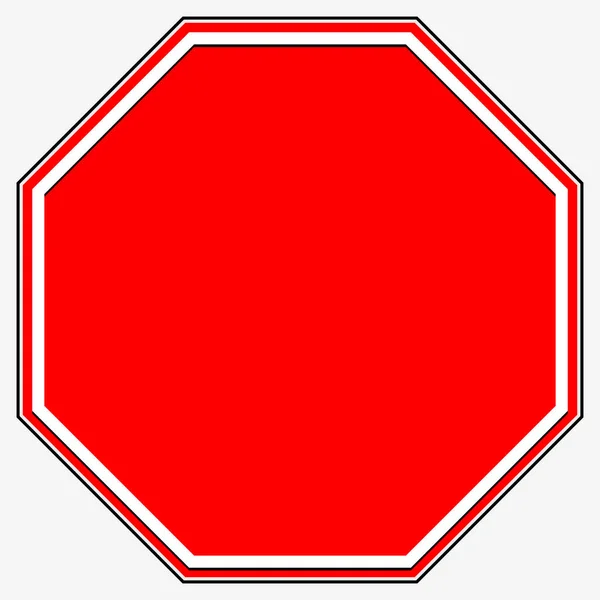 Leeres Stoppschild. Blanko rotes achteckiges Verbot, Beschränkung ro — Stockfoto