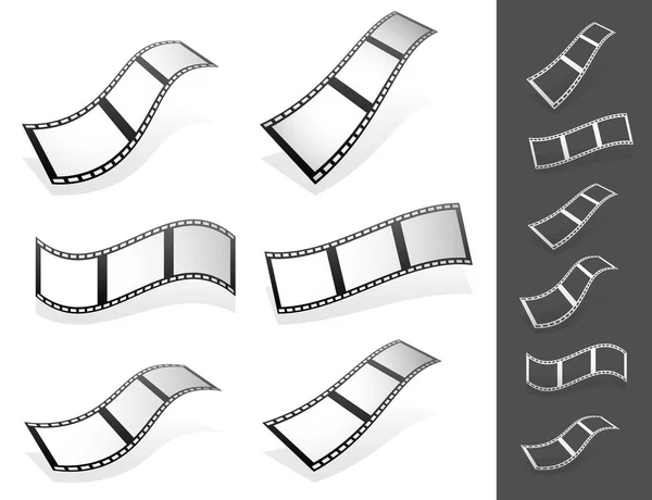 Set van 3d Filmstrips met grijze vullingen met verschillende distortio — Stockfoto