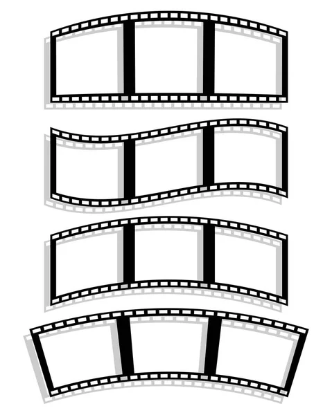 Filmstreifen-Silhouetten mit unterschiedlichen Verzerrungseffekten. w — Stockfoto
