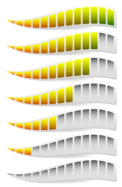 Progress, loading bars. Horizontal bars for measurement, compari — Stock Photo, Image