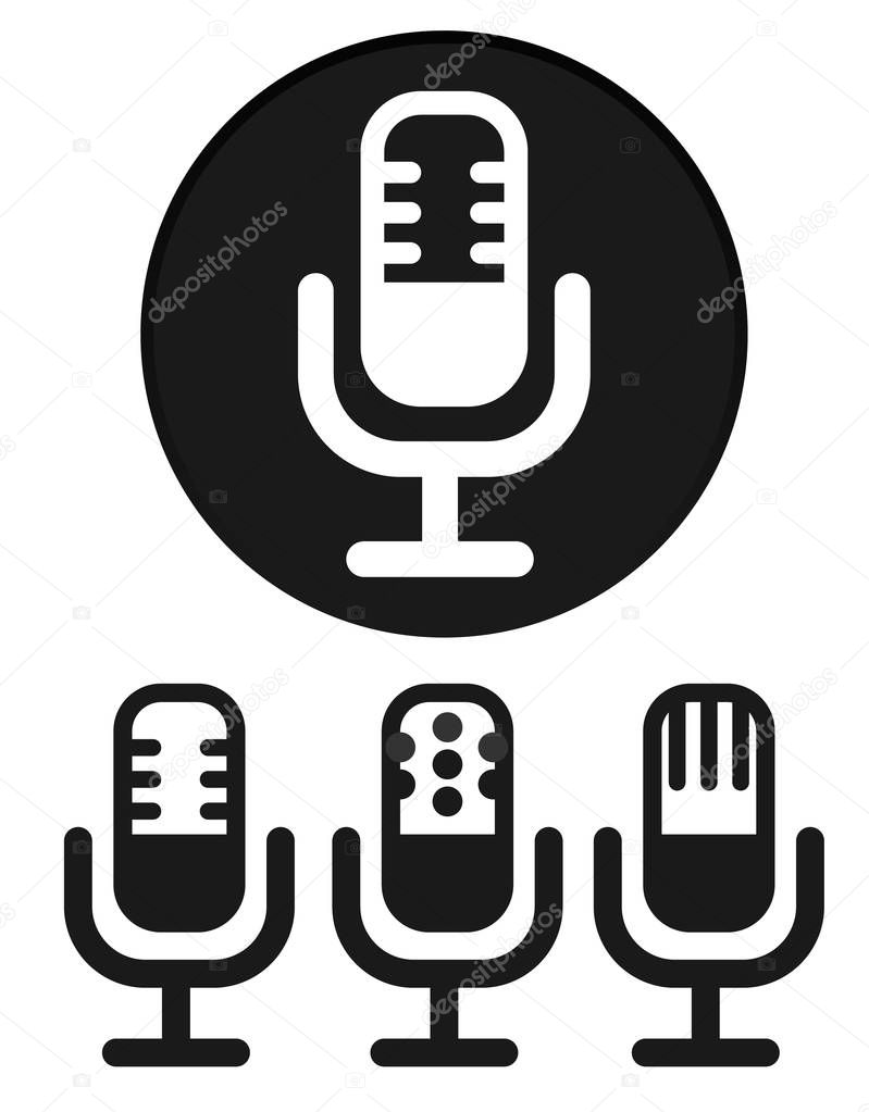 Simple Microphone Icons on white