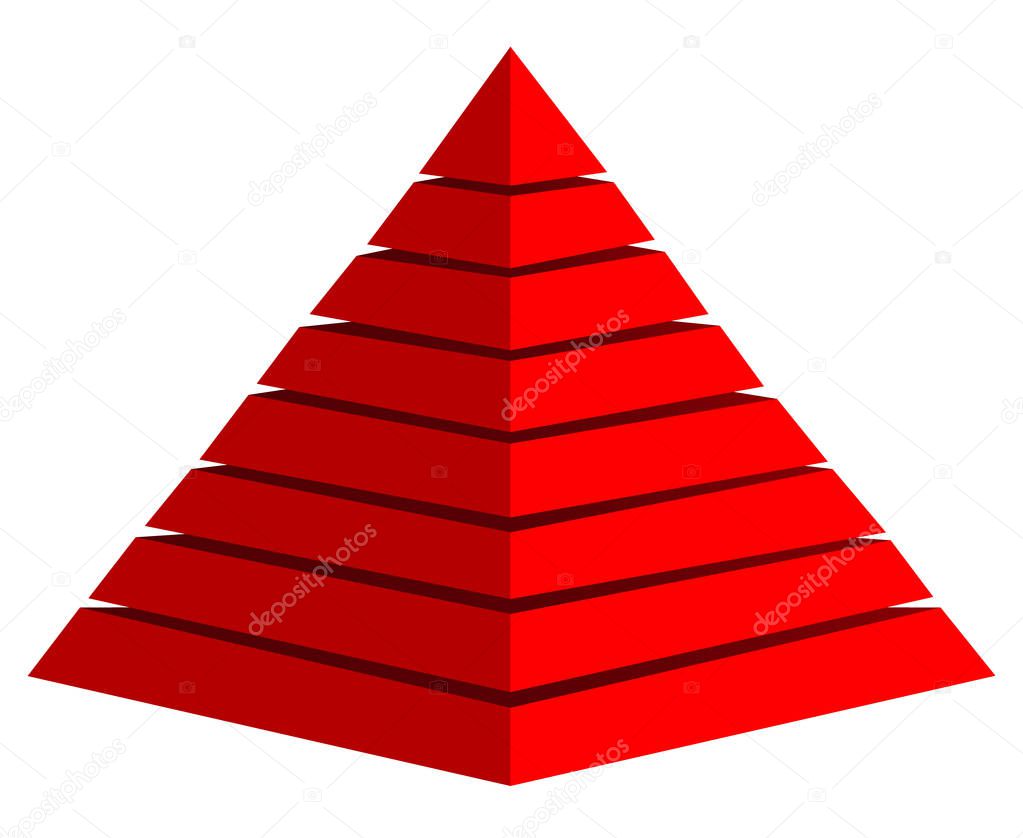 3d red pyramid