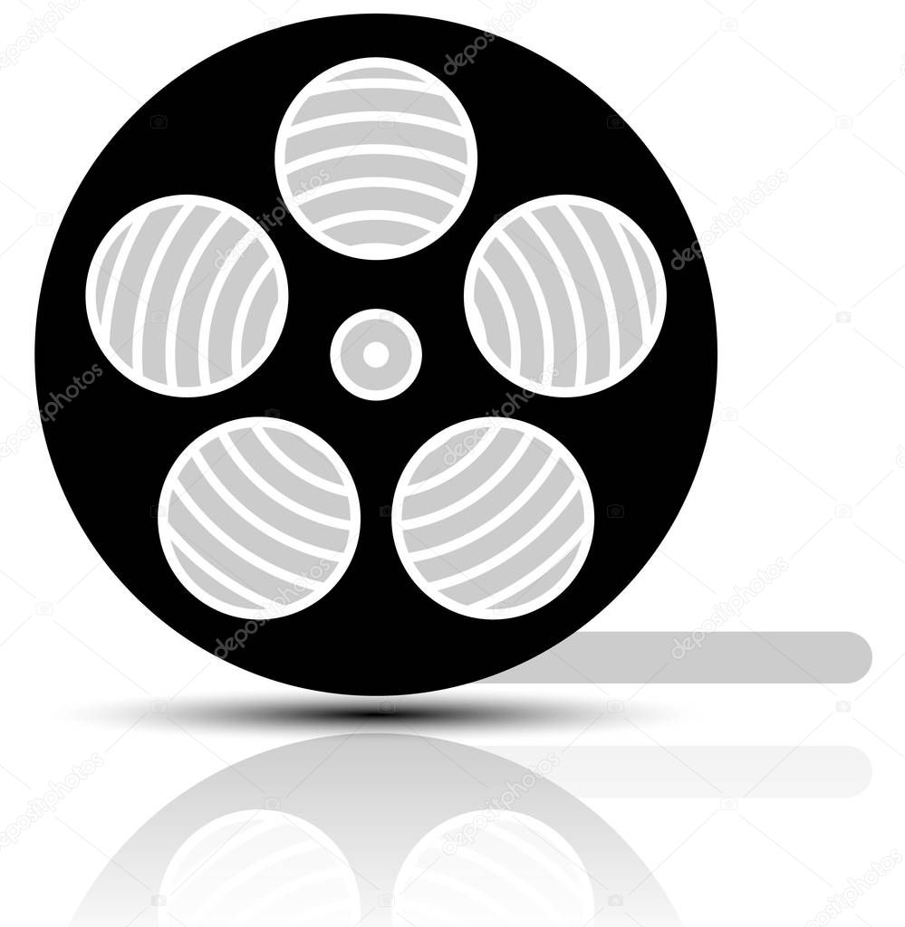 Movie, film reel symbol