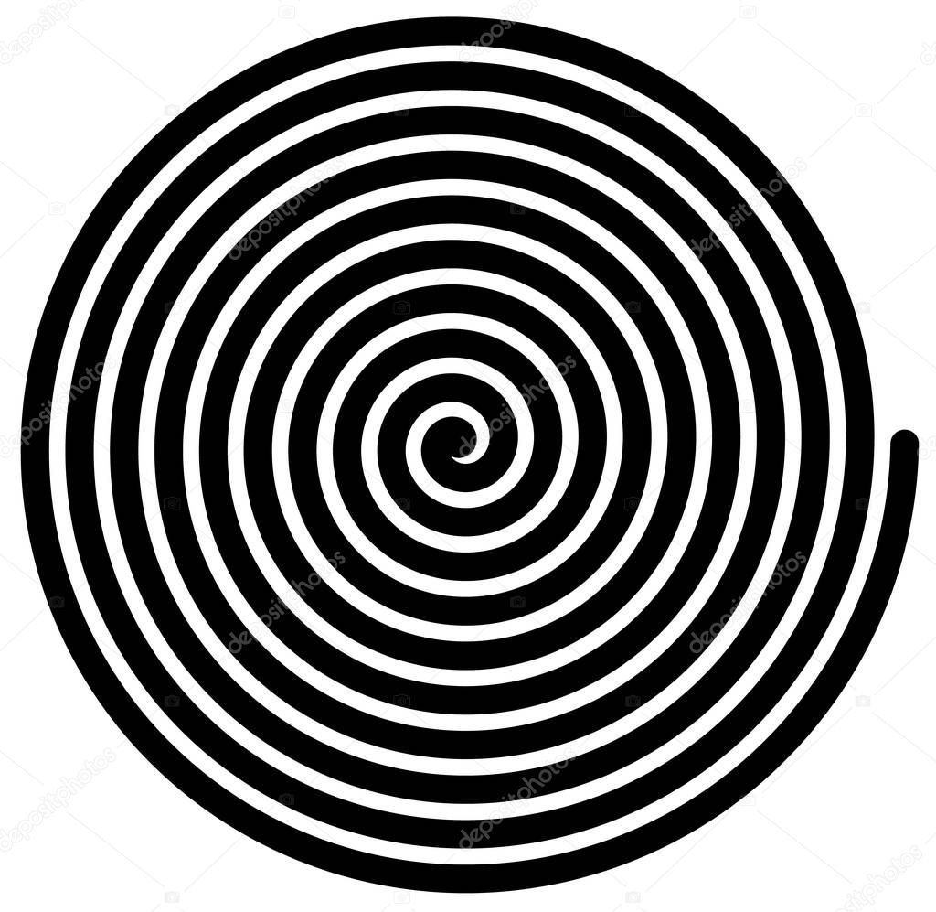 Archimedean spiral isolated on white. illustration.