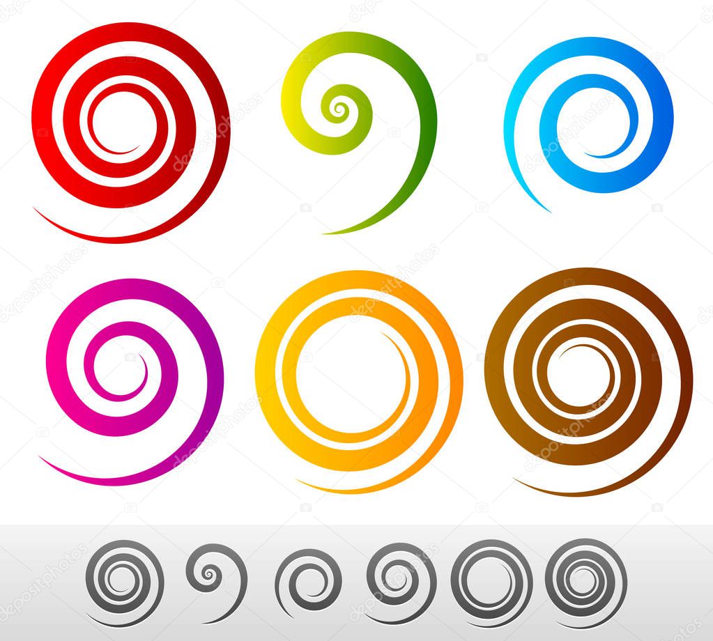 set of Colorful spirals
