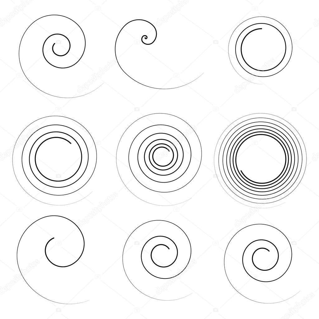 Spiral elements on white