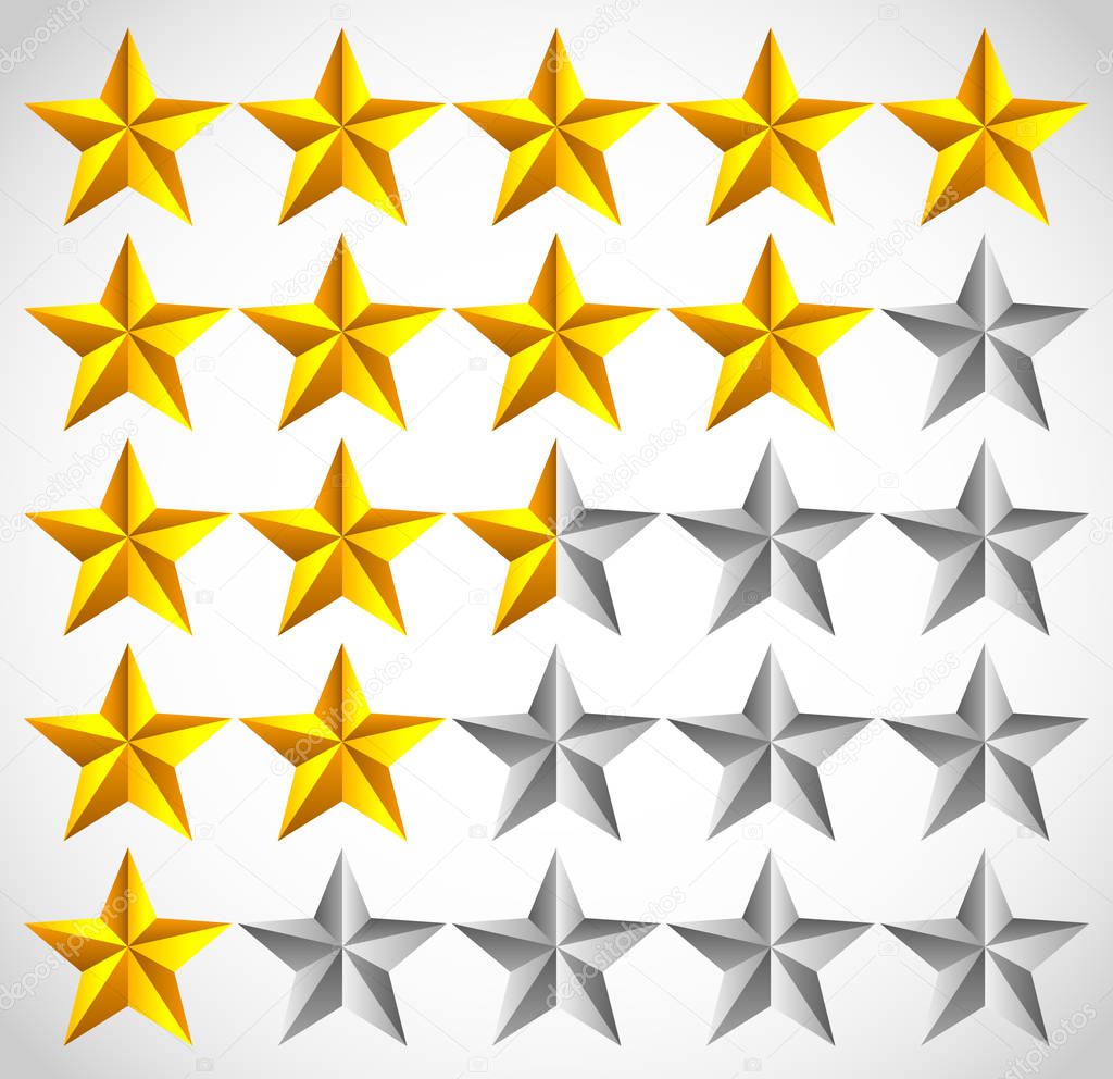 5 star star rating element.  graphics.