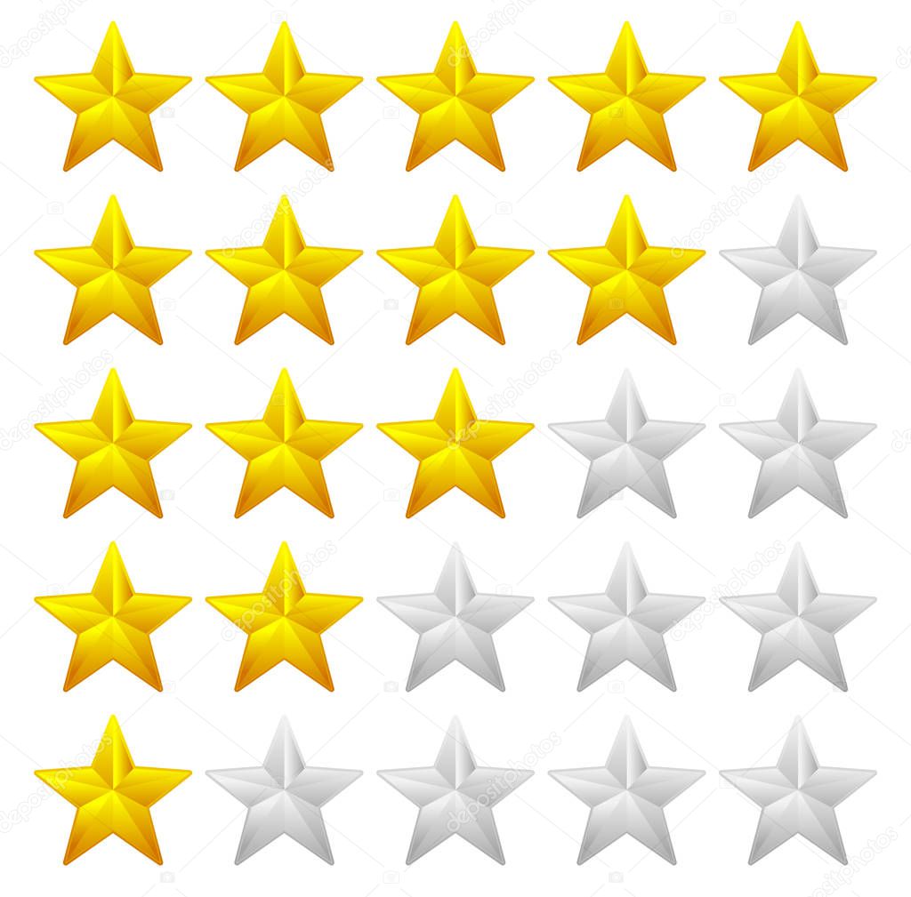 Star Rating Element. Star rating system for feedback, value, goo