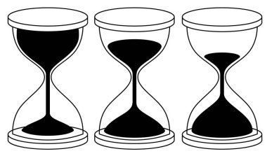 beyaz üzerinde siyah Sandglass simgeleri