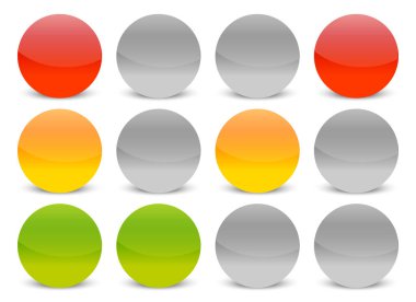 Trafik ışıkları, sıra lambaları. illüstrasyon.