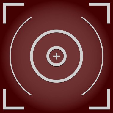 Kamera, ince artı, hedef işareti ile vizör arka plan.
