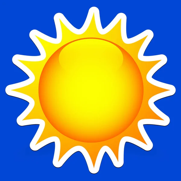 Klipart slunce na modré — Stock fotografie